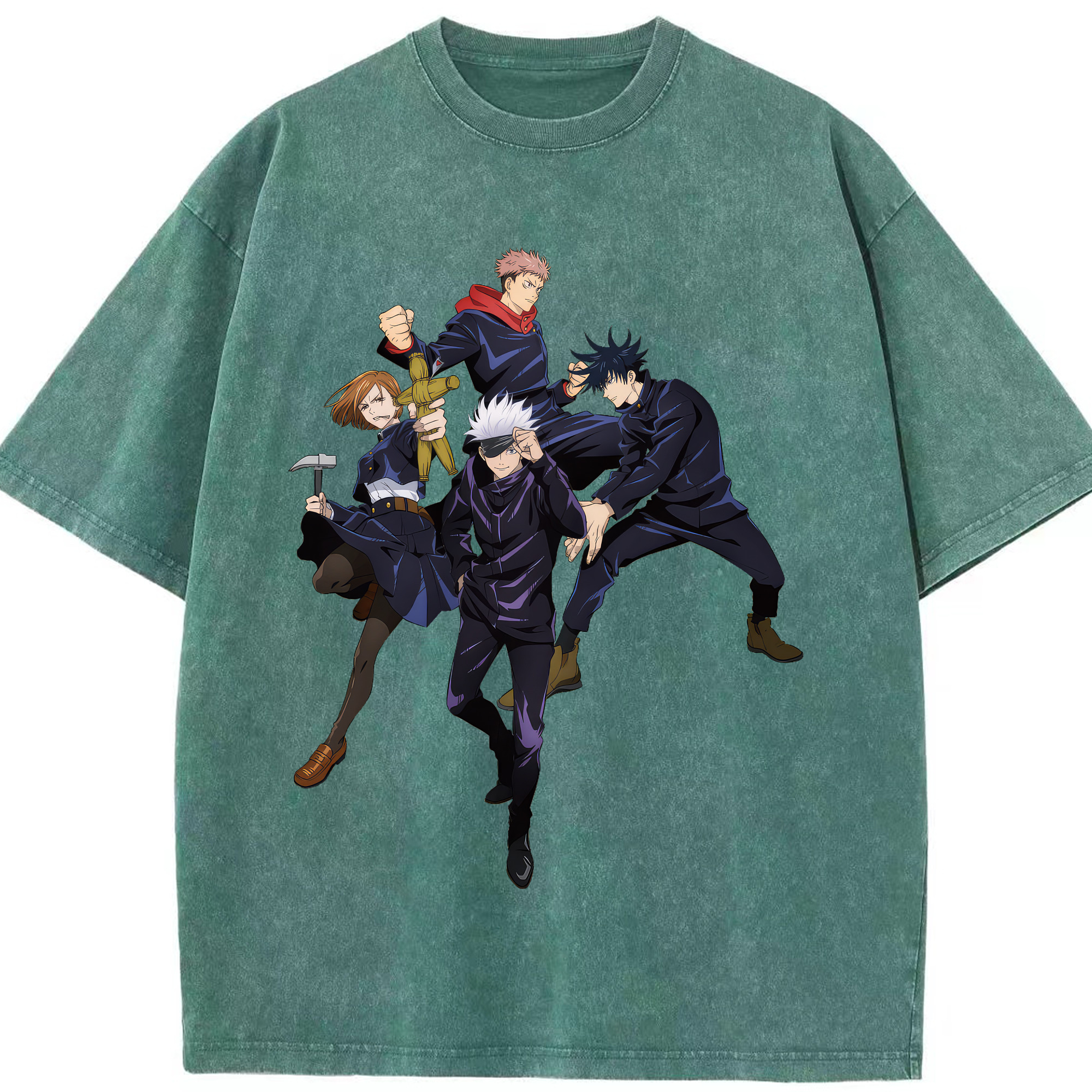 （画像用） 呪術廻戦 Jujutsu Kaisen 綿100% ヴィンテージ風 半袖Tシャツ（フロントプリント）